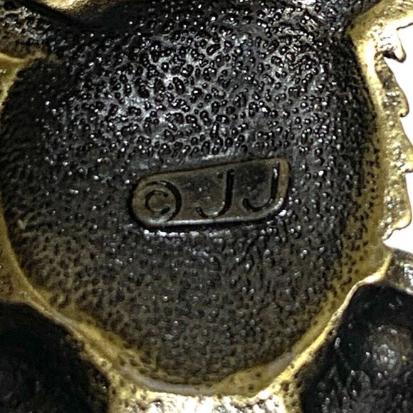 Vintage JJ Happy Cat On Swing Brooch With Birds In Silver Tone Metal 2.5" - Picture 3 of 5